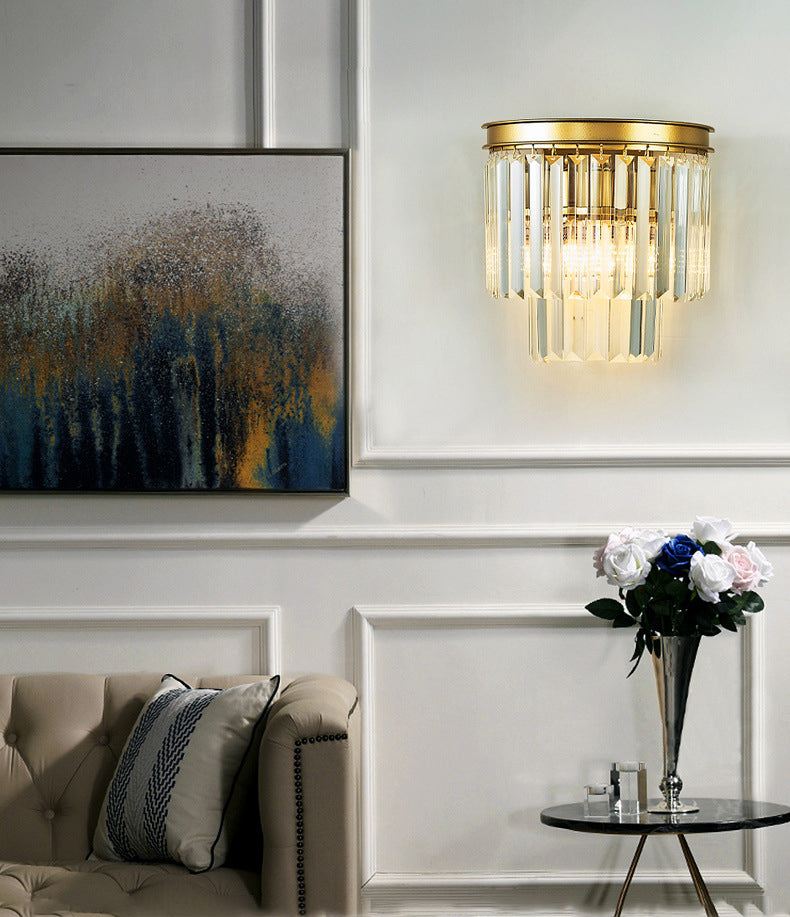 Prismatic Transparent Crystal Wall Light Sconce Modern Style 1-Light Wall Mounted Lighting