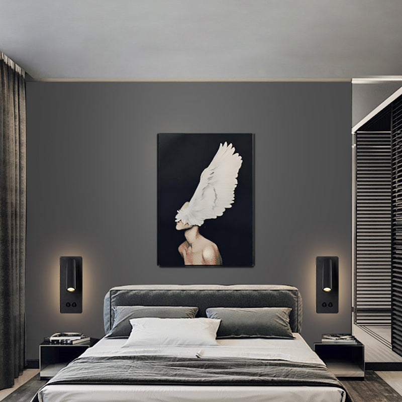 Modern Concise Rectangular LED Wall Light Aluminium Reading Wall Lamp for Bedroom