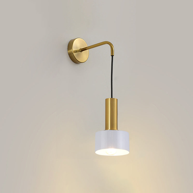 Modern Style Sconce Light Fixtures Cylinderical 1-Light Metal Wall Mounted Lighting
