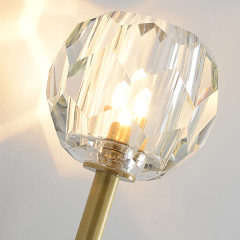 Bola de luz montada en la pared de 1 luz estilo moderno K9 Crystal Spline Lighture Light