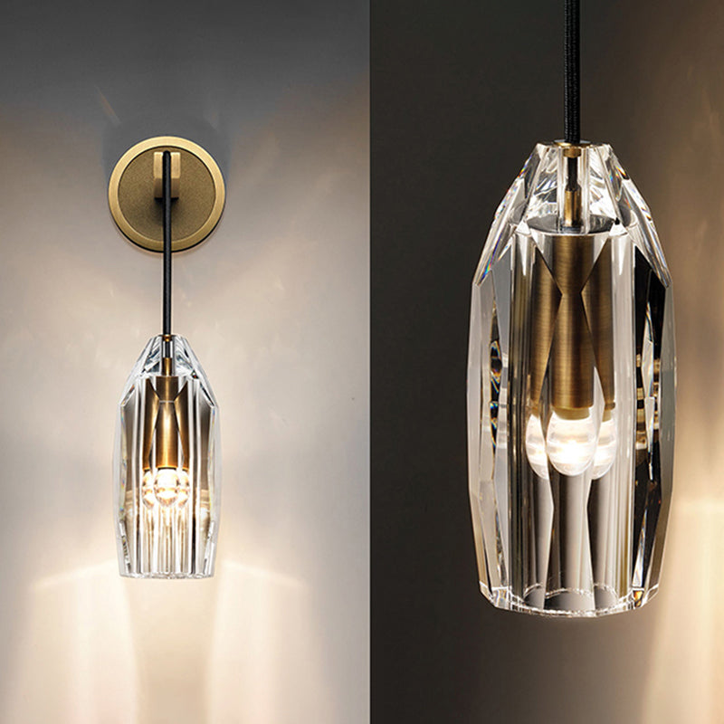 Bola de luz montada en la pared de 1 luz estilo moderno K9 Crystal Spline Lighture Light
