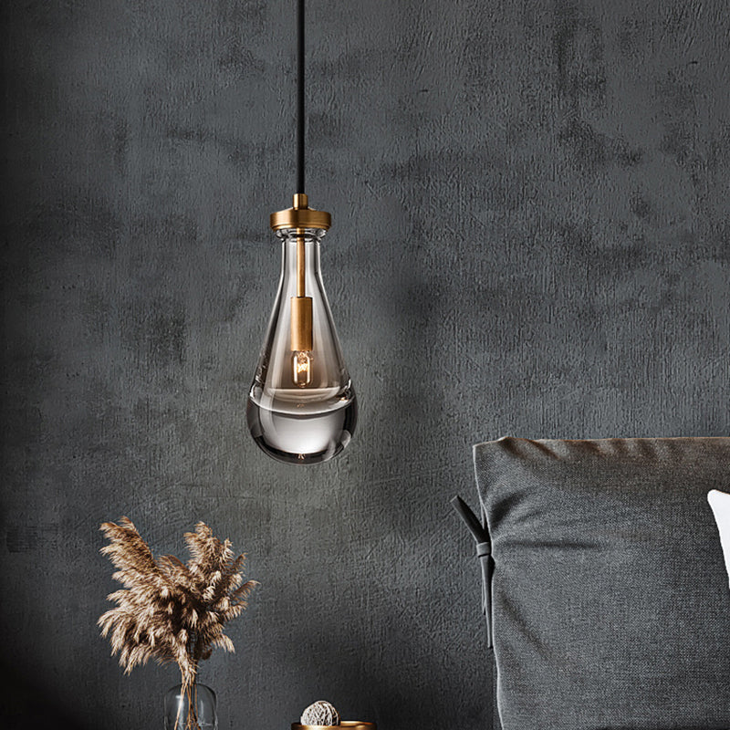 K9 Crystal Brass Wall Mount Light Fixture Teardrops 1-Light Modern Style Sconce