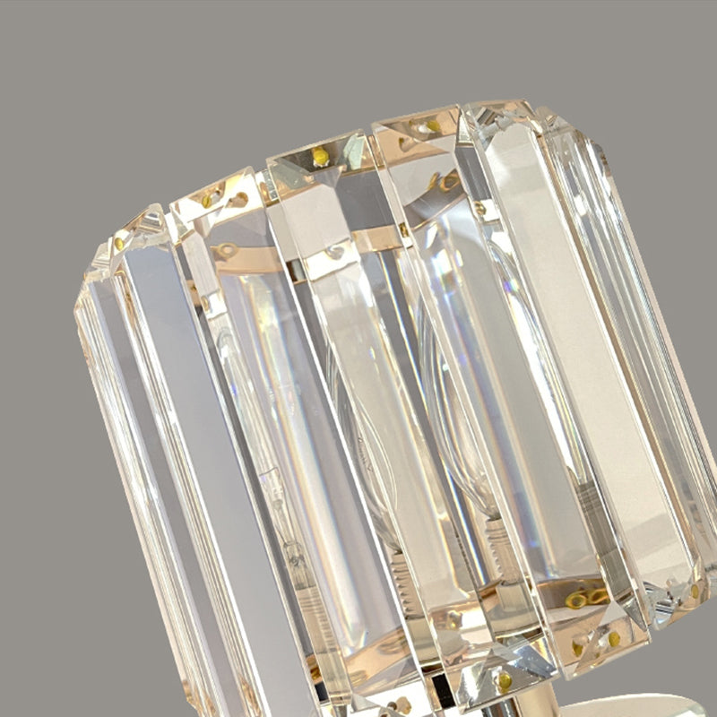 1-Light Sconce Light Fixture Modern Style Conical Clear Crystal Wall Mounted Lights in Gold