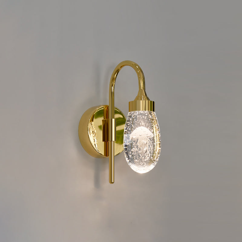 Iluminación de pared de 1 luces de oro de 1 luces de estilo moderno de cristal de cristal Ideas de iluminación de pared