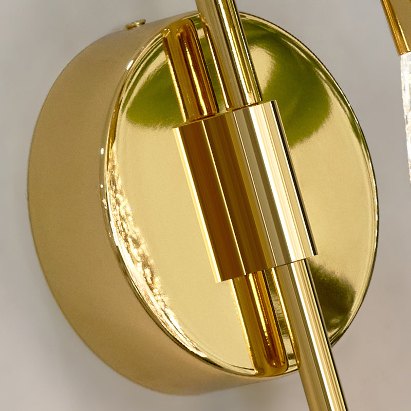 Iluminación de pared de 1 luces de oro de 1 luces de estilo moderno de cristal de cristal Ideas de iluminación de pared