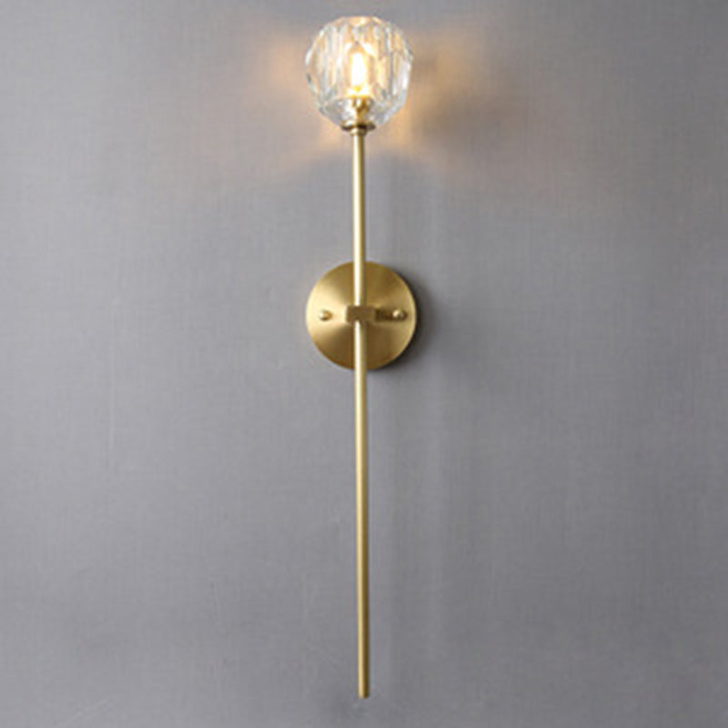 1-Light Crystal Wall Mounted Lighting Modern Style Gold Ball Wall Sconce Lights