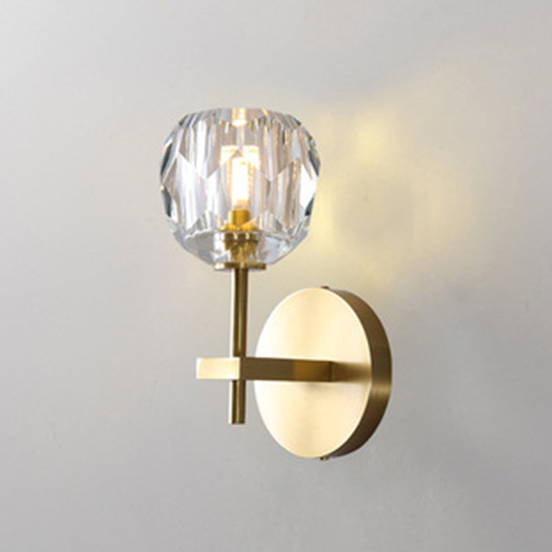 1-Licht-Kristallwand montiertem Licht moderner Stil Goldkugel Wandleuchte