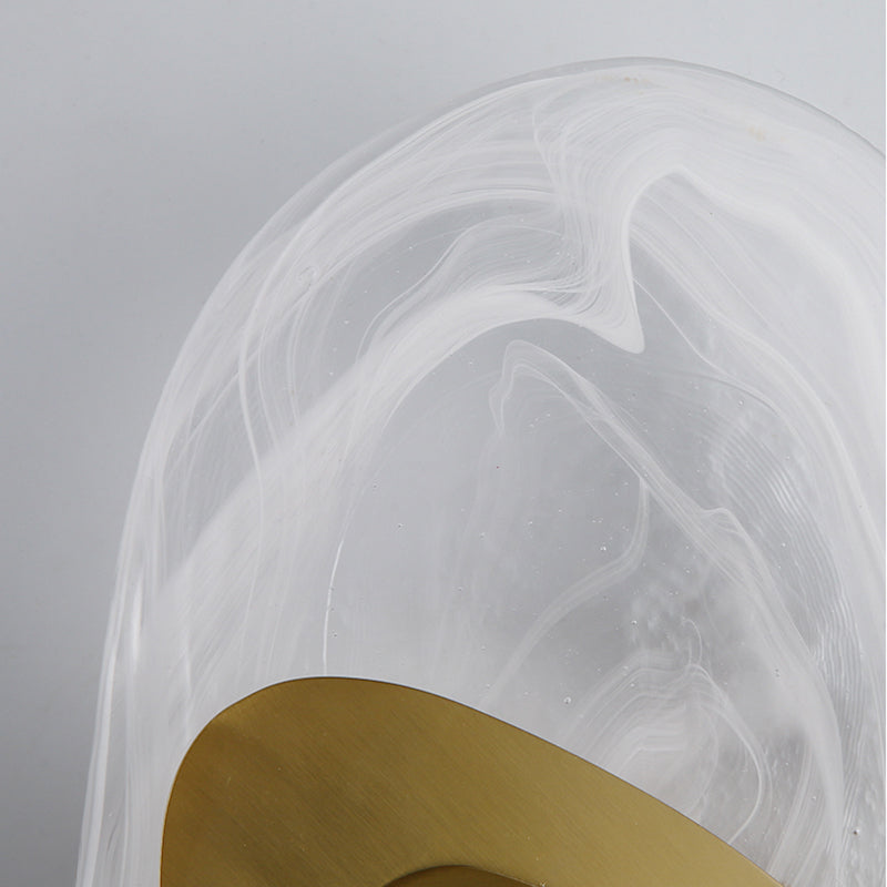 1-Light Wall Sconce Lighting Modern Style Ellipse Clear Crystal Wall Lamp in Black and Gold