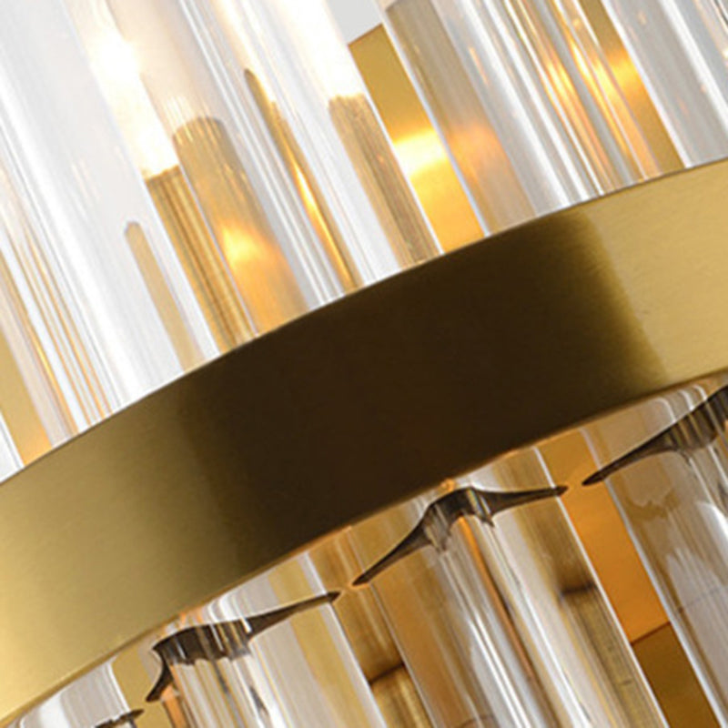 Lámpara de pared de la varita de 2 luces Estilo moderno luces de apliques de cristal negro y dorado