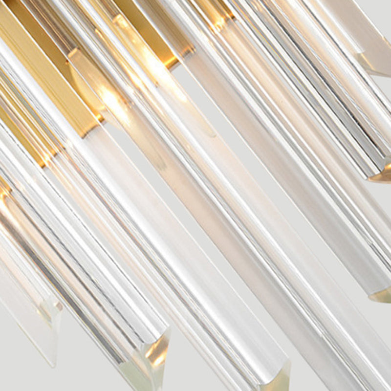 Lámpara de pared de la varita de 2 luces Estilo moderno luces de apliques de cristal negro y dorado