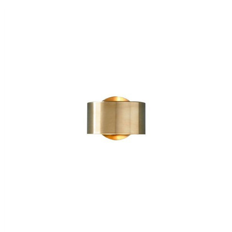 Gold Round Wall Sconce Lighting Modern Style Metallic 1-Light Wall Mount Lamp