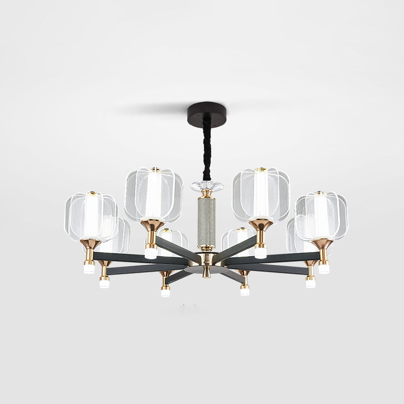 Contemporary Metal Hanging Light Fixtures Sputnik Chandelier for Living Room