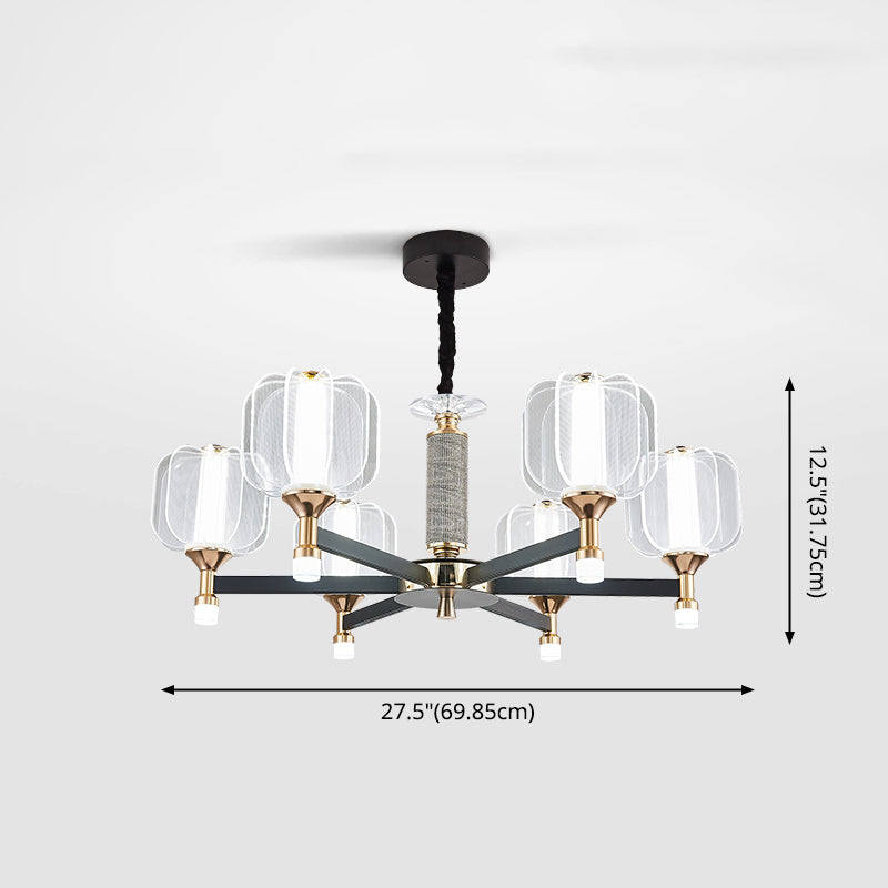 Contemporary Metal Hanging Light Fixtures Sputnik Chandelier for Living Room