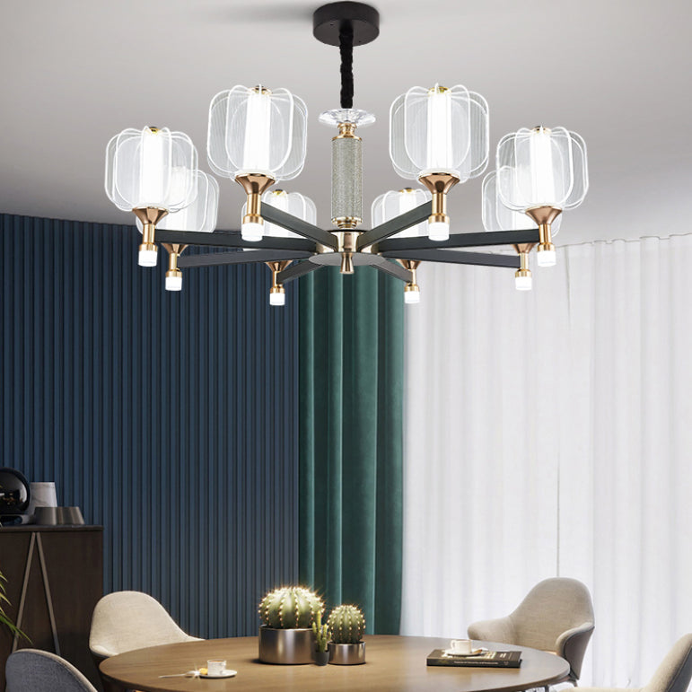 Contemporary Metal Hanging Light Fixtures Sputnik Chandelier for Living Room