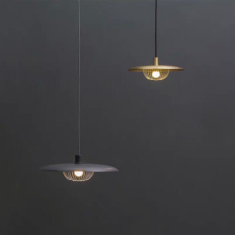 Style minimaliste moderne en cage suspendu suspension en métal 1 éclairage pendentif léger