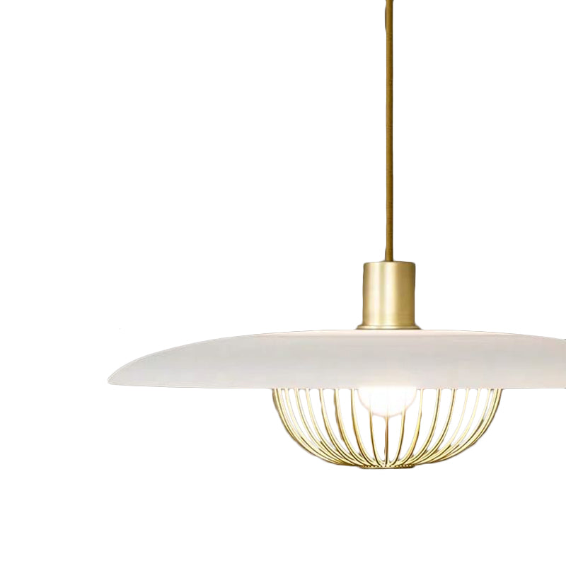 Style minimaliste moderne en cage suspendu suspension en métal 1 éclairage pendentif léger