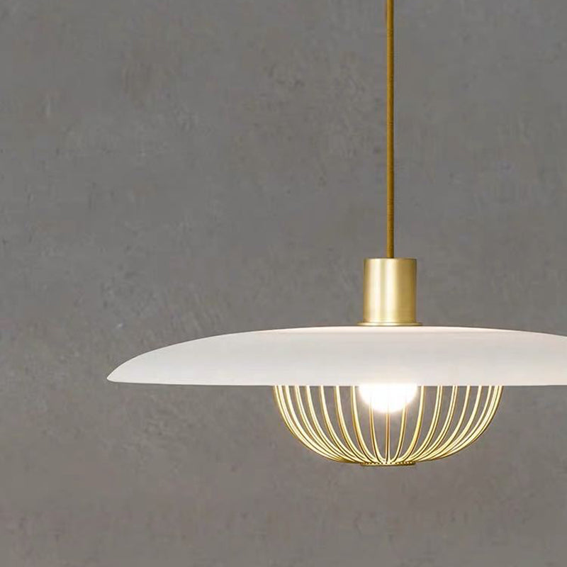 Style minimaliste moderne en cage suspendu suspension en métal 1 éclairage pendentif léger