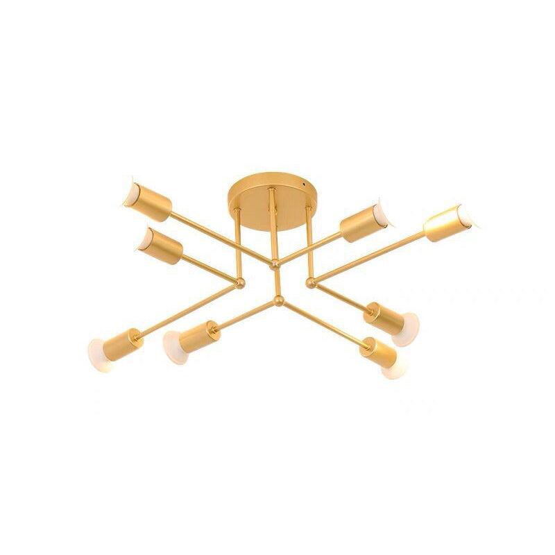 Industrie Retro Radial Semi Flush Mount Schmiedeeisendecke für Wohnzimmer