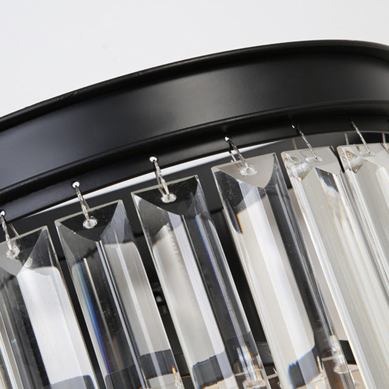 Moderne Stil abgestufte Wandleuchte klarer Kristall 1-Licht-Wandmontage Licht in Schwarz und Gold