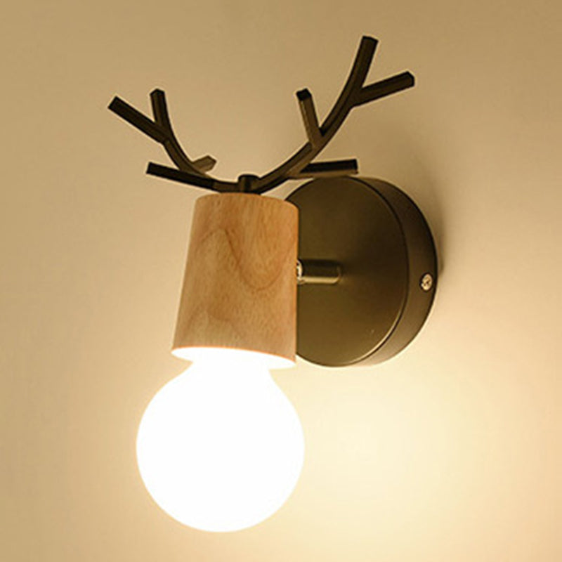 Modern Nordic Macarons Style Unique Shade Wall Sconce Metal 1 Light Sconces in Black and White