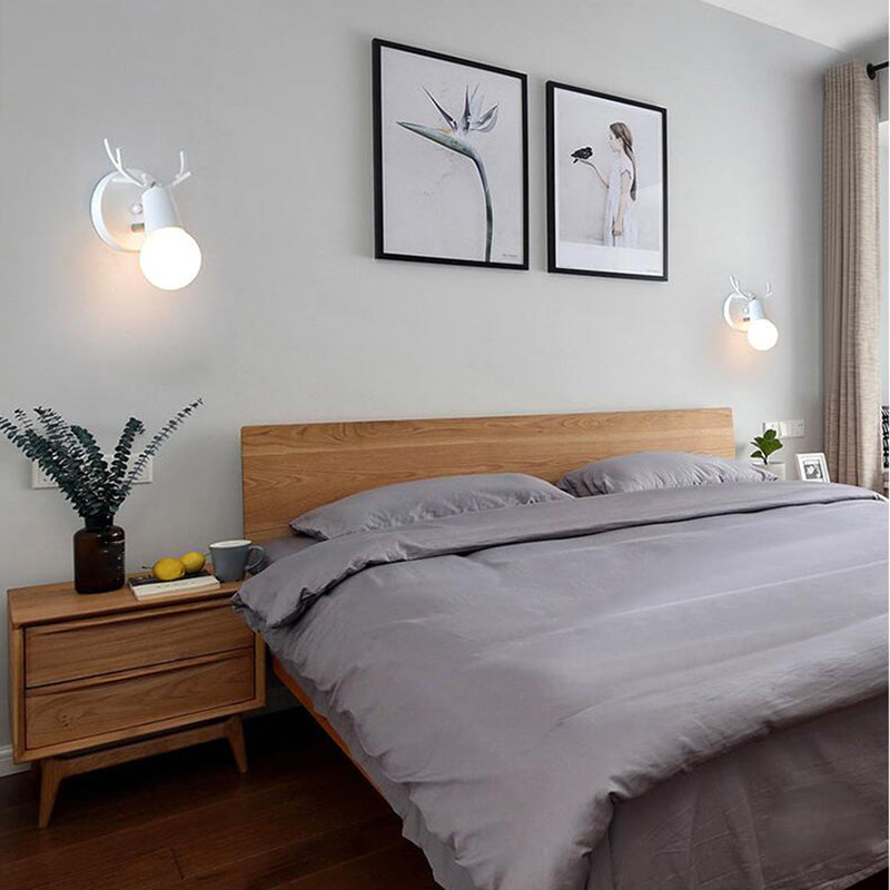 Modern Nordic Macarons Style Unique Shade Wall Sconce Metal 1 Light Sconces in Black and White