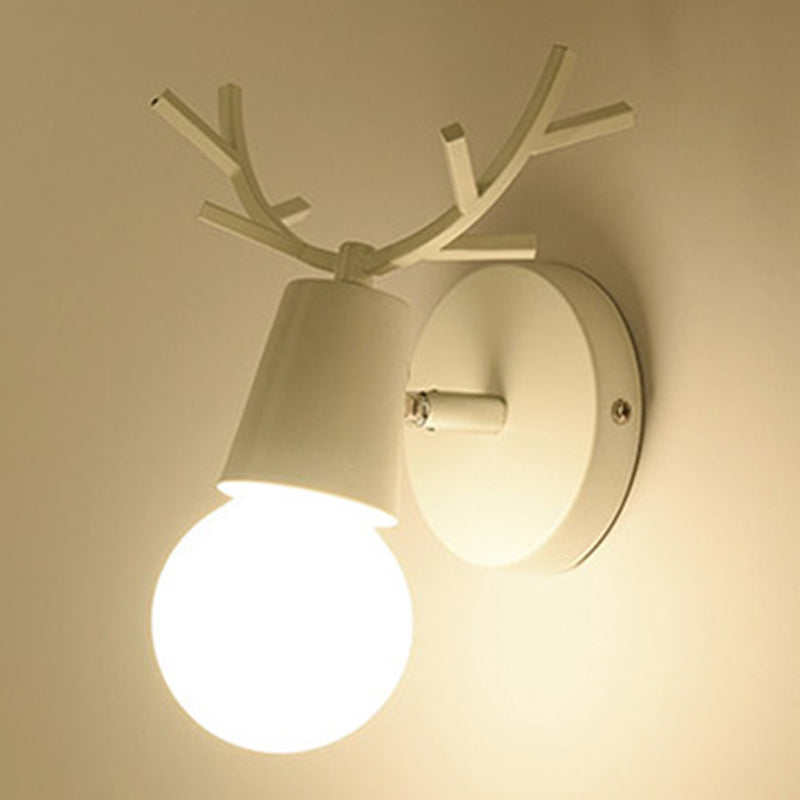 Modern Nordic Macarons Style Unique Shade Wall Sconce Metal 1 Light Sconces in Black and White