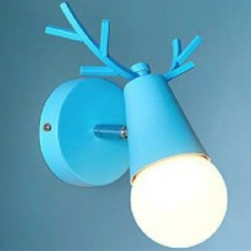 Modern Nordic Macarons Style Unique Shade Wall Sconce Metal 1 Light Sconces in Black and White