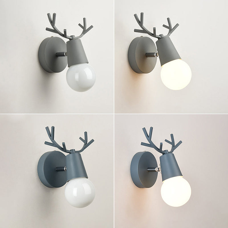 Modern Nordic Macarons Style Unique Shade Wall Sconce Metal 1 Light Sconces in Black and White