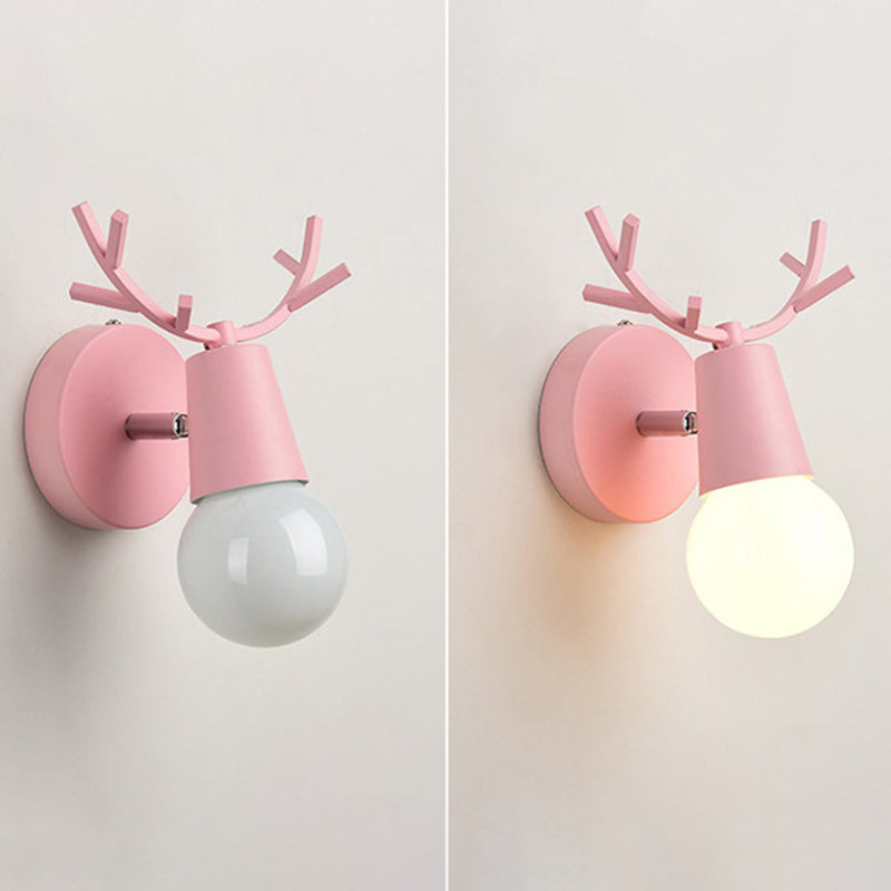 Modern Nordic Macarons Style Unique Shade Wall Sconce Metal 1 Light Sconces in Black and White