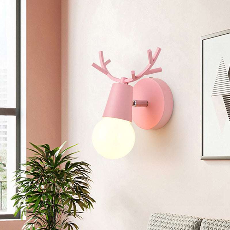 Modern Nordic Macarons Style Unique Shade Wall Sconce Metal 1 Light Sconces in Black and White