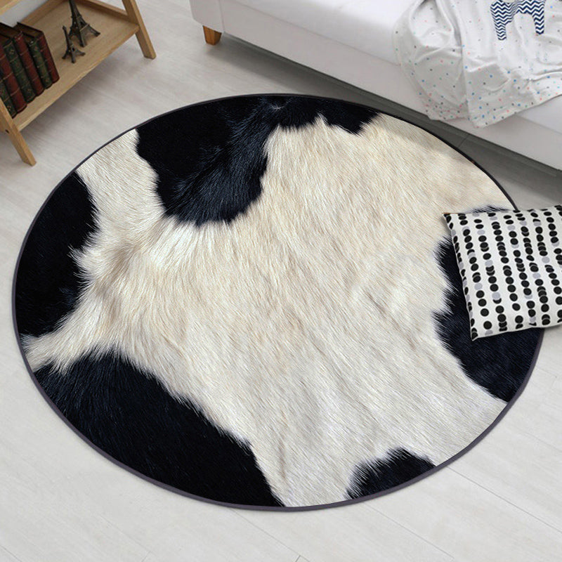 Round Trendy Visual Printed Rug Multicolor Polyester Area Carpet Stain Resistant Rug for Living Room
