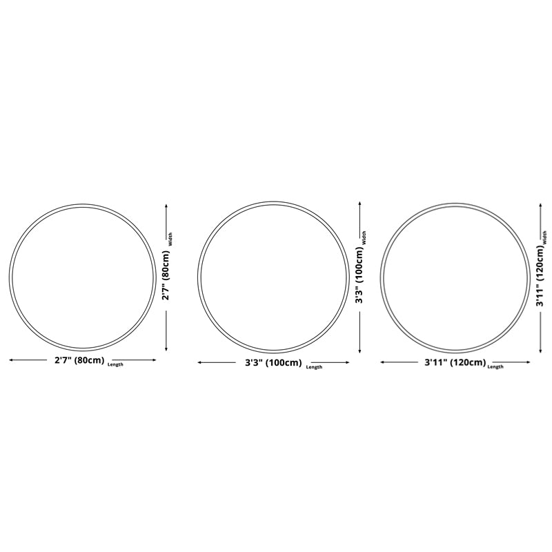 Round Bold 3D Print Rug White Tone Polyester Area Carpet Non-Slip Backing Rug for Living Room