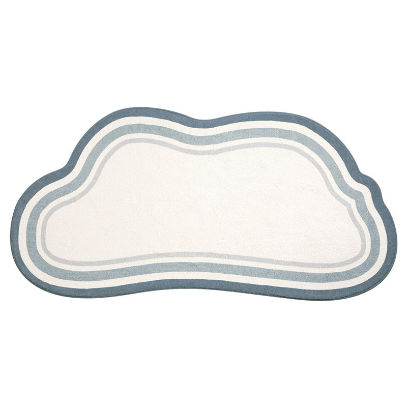 Novelty Cloud Shape Rug Funky Polyester Rug Anti-Slip Backing Washable Carpet for Home Decor