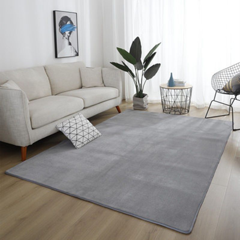 Simplicity Living Room Carpet Purple Pure Color Indoor Rug Polyester Washable Area Carpet