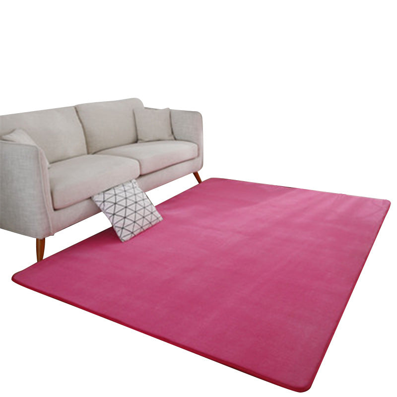Simplicity Living Room Carpet Purple Pure Color Indoor Rug Polyester Washable Area Carpet