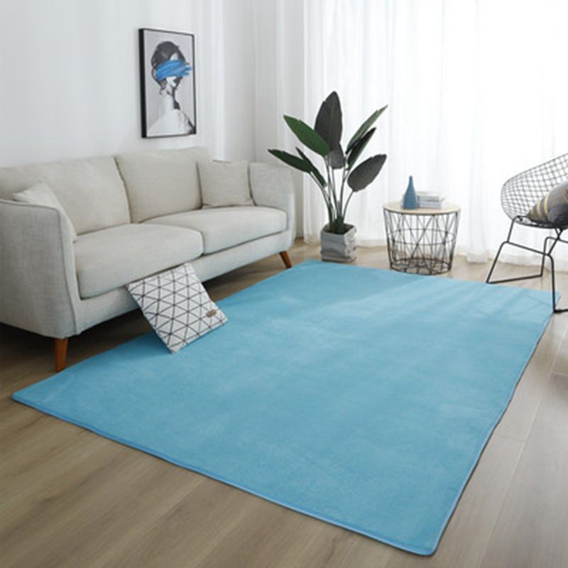 Simplicity Living Room Carpet Purple Pure Color Indoor Rug Polyester Washable Area Carpet