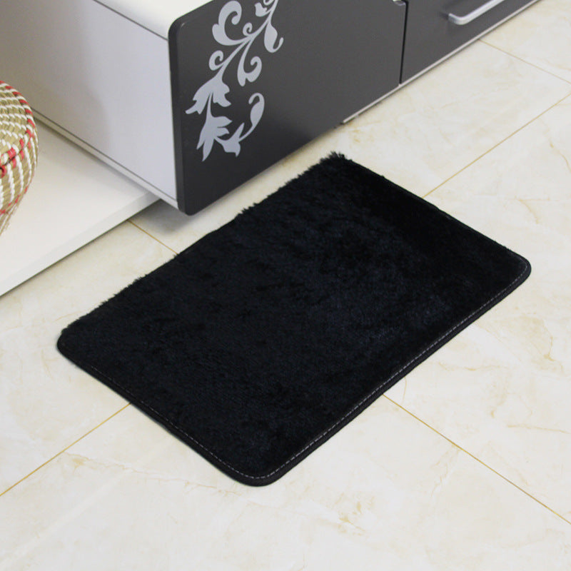 Gray Casual Area Carpet Polyester Solid Color Indoor Rug Non-Split Carpet for Living Room