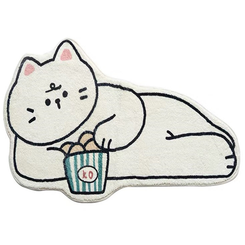Relaxing Cartoon Novelty Shape Carpet Polyester Area Rug Stain Resistant Carpet for Bedside