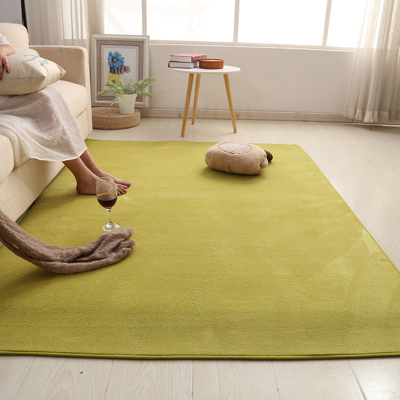 Khaki Simple Rug Polyester Solid Color Indoor Carpet Anti-Split Backing Area Rug for Indoor Room