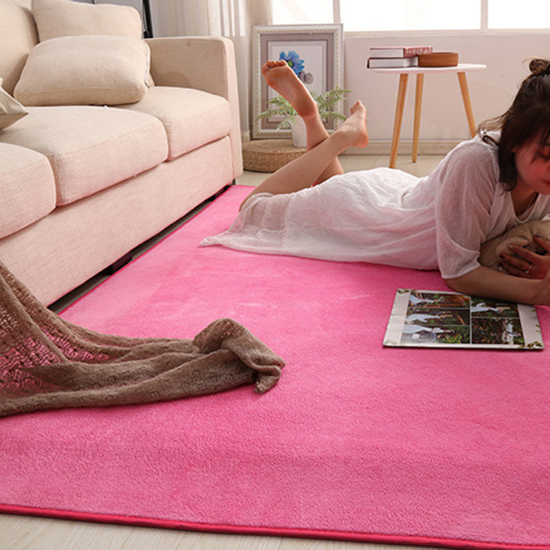 Khaki Simple Rug Polyester Solid Color Indoor Carpet Anti-Split Backing Area Rug for Indoor Room