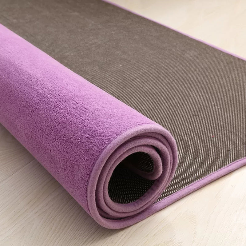 Khaki Simple Rug Polyester Solid Color Indoor Carpet Anti-Split Backing Area Rug for Indoor Room