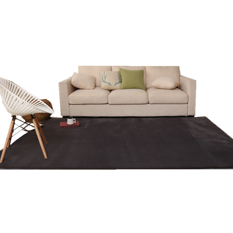 Tapis de chambre intérieure kaki tapis de couleur pure décontractée en polyester