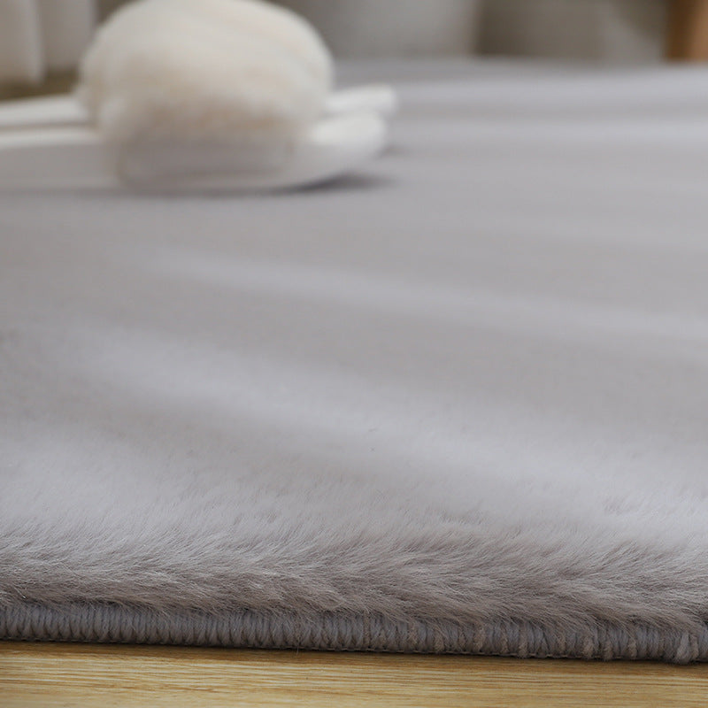 Tapis de chambre intérieure kaki tapis de couleur pure décontractée en polyester