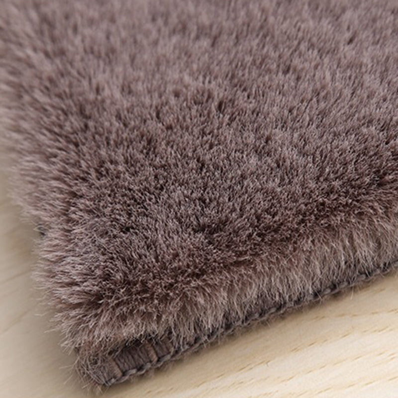 Tapis de chambre intérieure kaki tapis de couleur pure décontractée en polyester