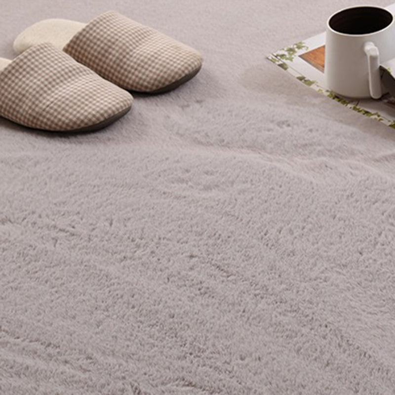 Tapis de chambre intérieure kaki tapis de couleur pure décontractée en polyester