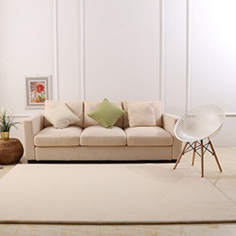 Tapis de chambre intérieure kaki tapis de couleur pure décontractée en polyester