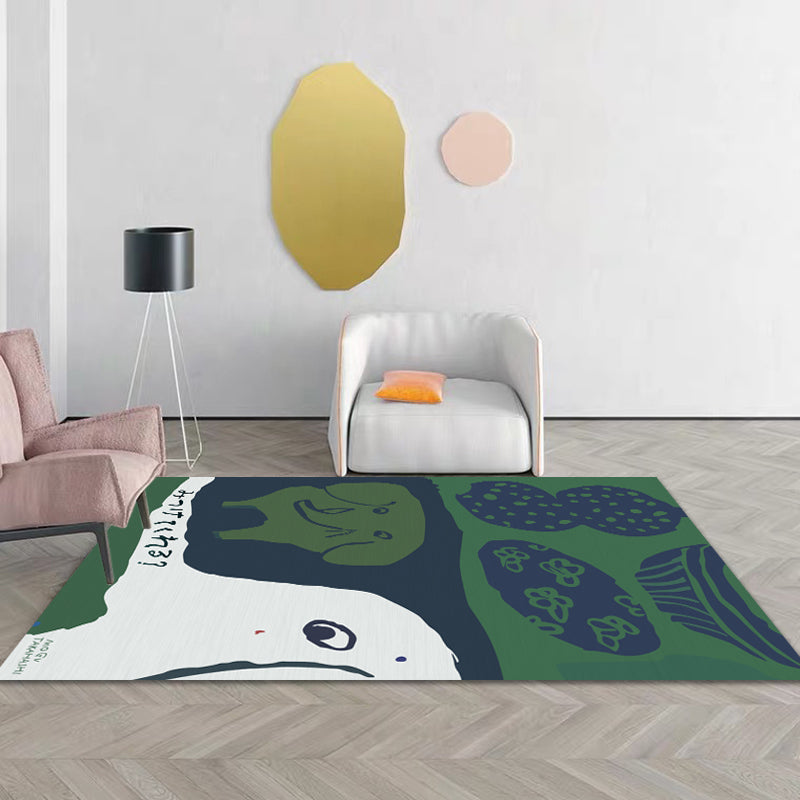 Multicolor Novelty Carpet Polyester Abstract Print Indoor Rug Stain Resistant Rug for Home Decor