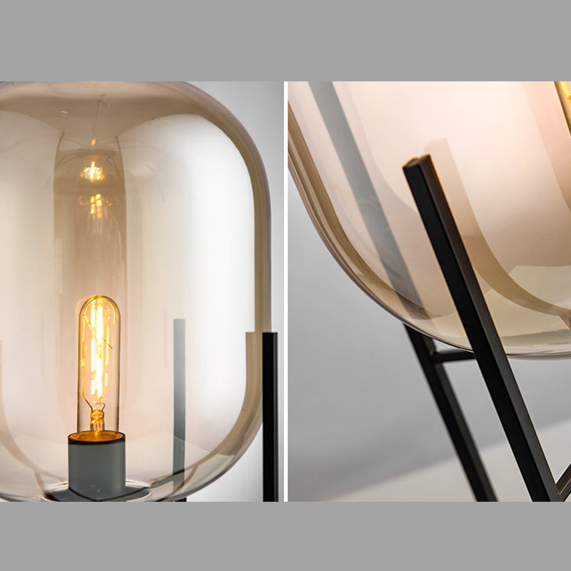 Ultramoderne eenvoud vat tafellamp glas nachtkastje lamp voor slaapkamer