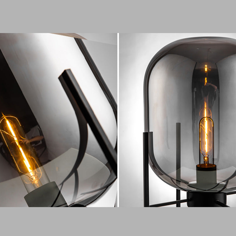 Ultramoderne eenvoud vat tafellamp glas nachtkastje lamp voor slaapkamer