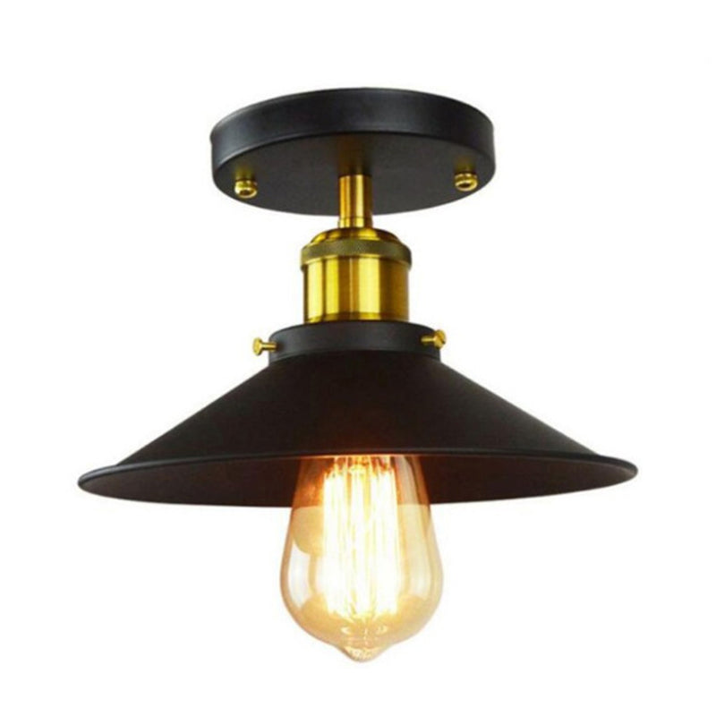 8,5 "breitem industriellem Stil Flush Mount -Lampe Einer Glühbirnen Schmiedeeisen -Schatten Deckenleuchte